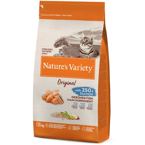 Nature&amp;#039;s Variety Healthy Grains Cat Sterilized Adult - losos 1,25 kg Slike