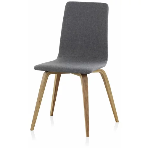 Geese drvena stolica za blagovaonicu sa sivom presvlakom