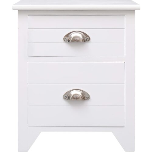 Maison Chic Nočna omarica - Nočna miza bela 38x28x45 cm les pavlovnije, (21688823) Cene