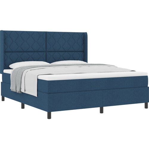 vidaXL Box Spring postelja z vzmetnico, modra, 180x200 cm, tkanina, (22050604) Cene