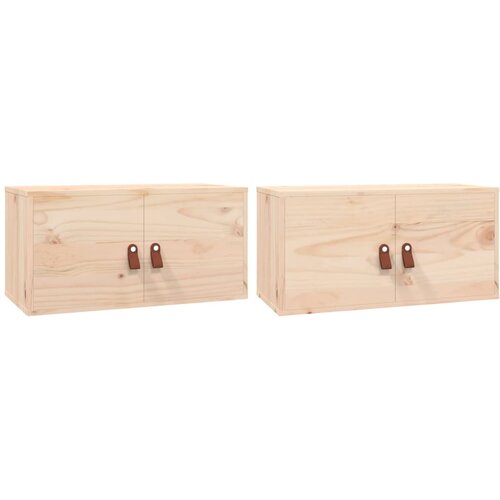 vidaXL Stenska omarica 2 kosa 60x30x30 cm trdna borovina, (20740511) Cene