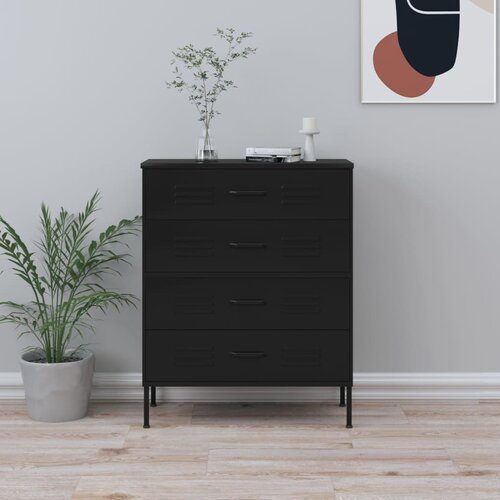 vidaXL Predalnik črna 80x35x101,5 cm jeklo Cene