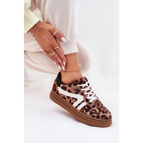 Boto Womens Platform Sneakers Leopard Brown Totter Cene