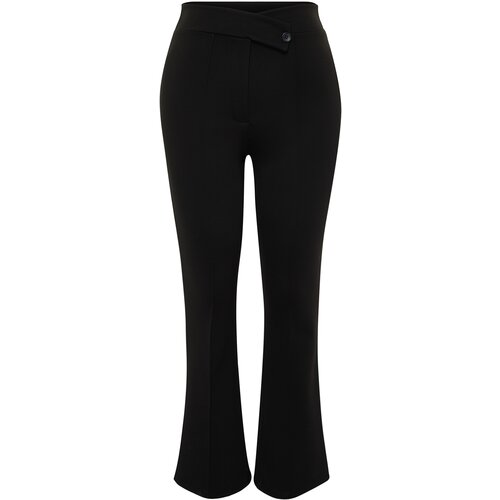Trendyol Curve Black Asymmetric Waist Detailed Knitted Trousers Cene