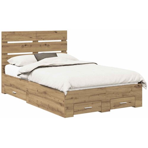vidaXL Okvir za krevet s ladicama Umjetnički hrast 120 x 190 cm - hrast artisan 120 x 190 cm Cijene