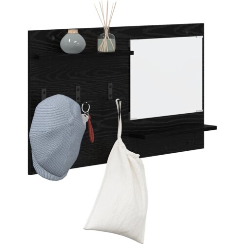 VidaXL Vje&amp;scaron;alica za kapute na zidu Crni hrast 90 x 10 x 50 cm Slike