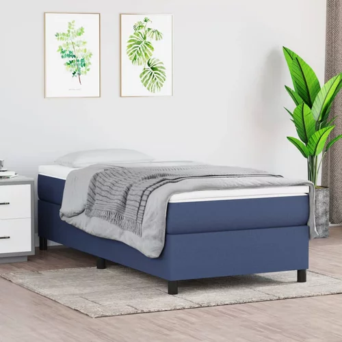vidaXL Okvir za krevet s oprugama plavi 100x200 cm od tkanine