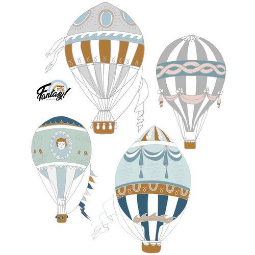 Dekornik set od 4 zidne naljepnice Ballons Slike