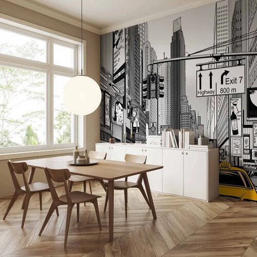 Foto tapeta - Comic book city - New York street in pop art style 300x210 Vodootporna Slike