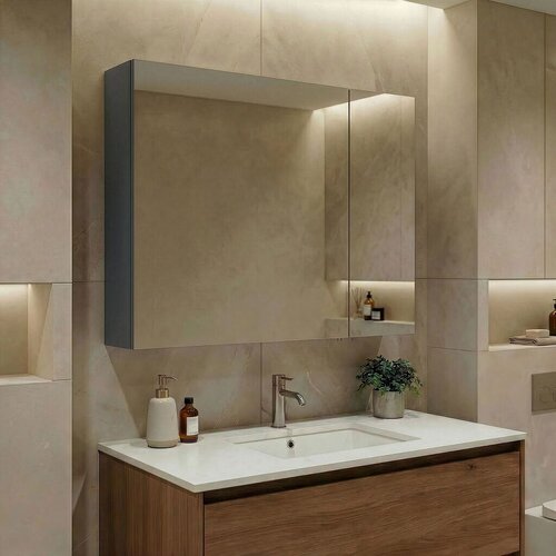 Hanah home Polica za kupatilo, Antracit Slike