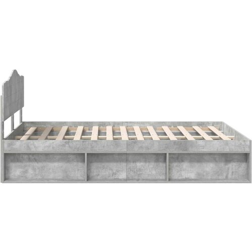  Okvir za krevet Beton 140 x 190 cm Čvrsto borovo drvo Slike