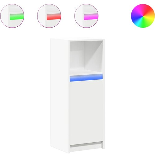 Maison Chic Komoda - Predalnik z LED bela 38x34x100 cm inženirski les, (21721897) Slike
