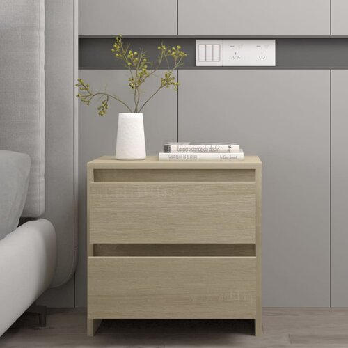 VidaXL Nočna omarica sonoma hrast 45x34,5x44,5 cm iverna plo&amp;scaron;ča Slike