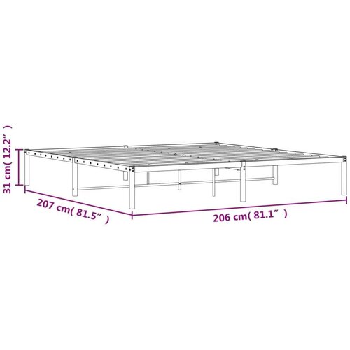  Metalni okvir za krevet bijeli 200x200 cm Slike