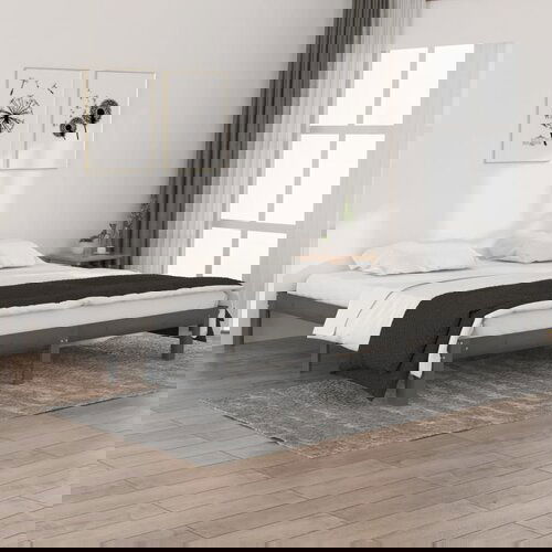Furnova Posteljni okvir siv iz trdne borovine 200x200 cm, (21941377) Slike