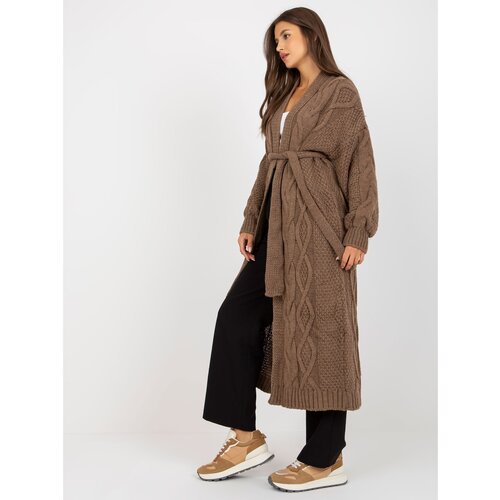 Fashion Hunters RUE PARIS brown oversize long cardigan Slike