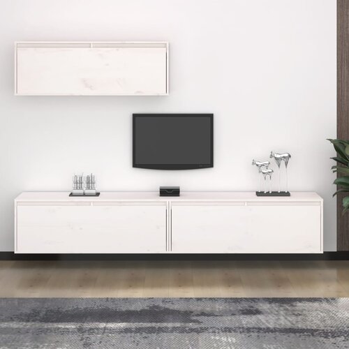 The Living Store TV omarica 3 kosi bela trdna borovina - TV Omarica, (21376954) Cene
