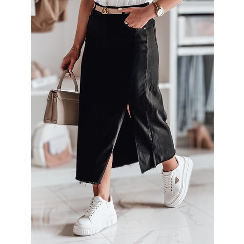 DStreet Sp&amp;oacute;dnica jeansowa midi z rozcięciem MIDILEXU niebieska Slike