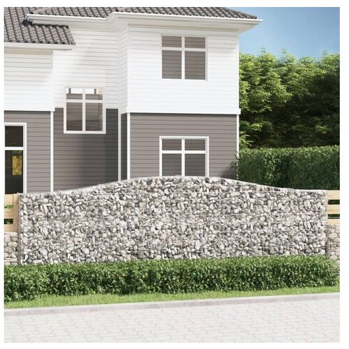 vidaXL Obokane gabion kosare 20kosa 400x30x120/140 cm pocink Cene