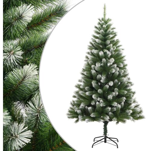 vidaXL Umjetno božićno drvce sa šarkama i snijegom 210 cm Cene