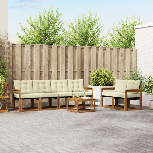  Set vanjskih sofa 7 kom. Prirodna i krem Cene