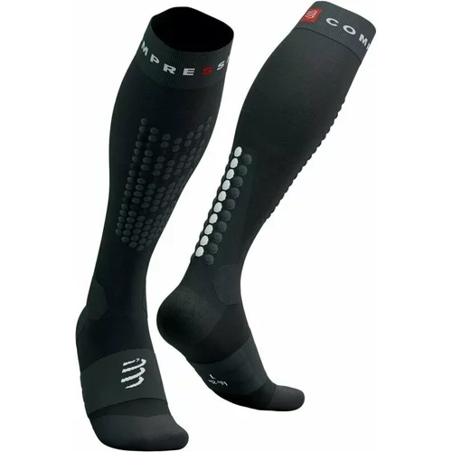 Compressport Alpine Ski Full Socks Black/Steel Grey T4 Čarape za trčanje