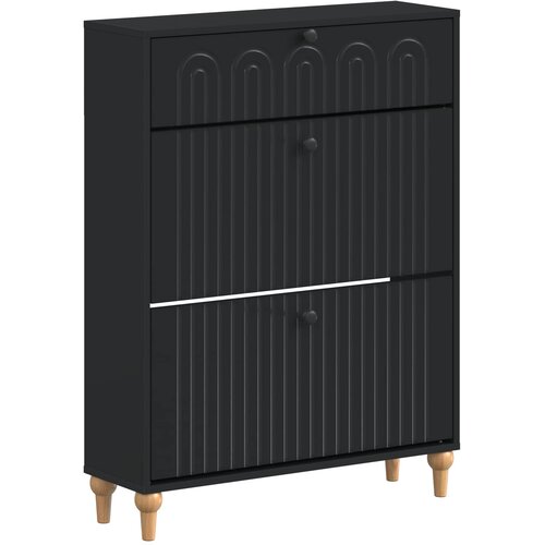  Ormar za cipele ALKMAAR 78 x 24 x 103 cm Konstruirano drvo Crna Cene