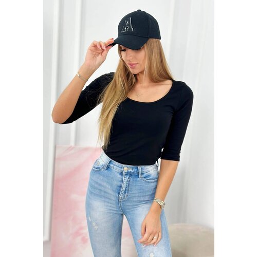 Kesi Round neckline blouse black Cene