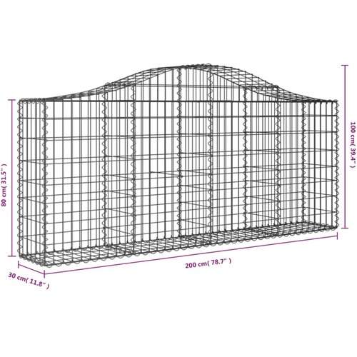  Lučne gabionske ko&amp;scaron;are 13 kom 200x30x80/100cm pocinčano željezo Slike
