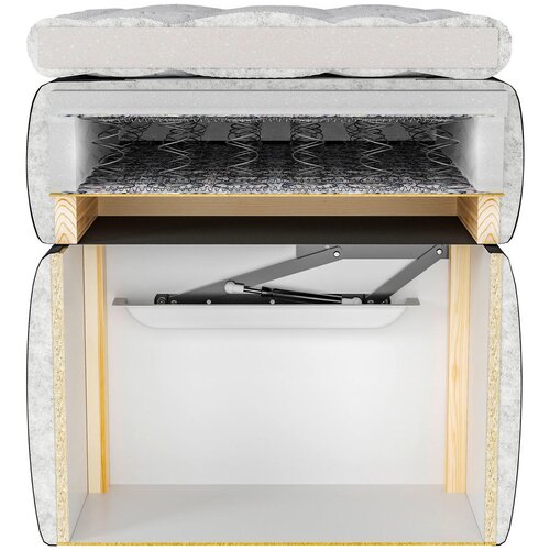 XORA POSTELJA Z VZMETNICO 160 cm x 200 cm , tekstil srebrne barve Slike