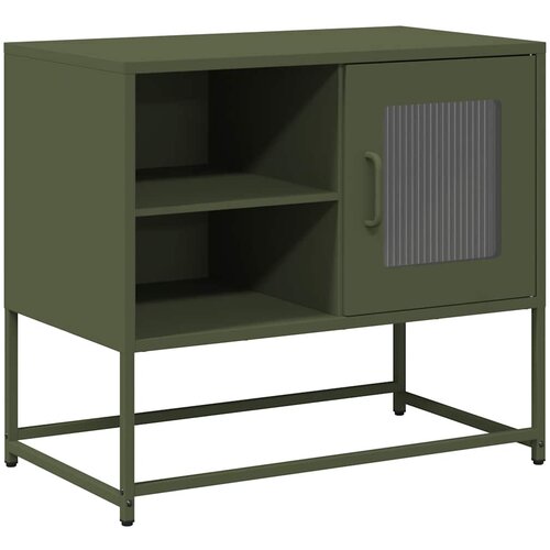 Maison Chic TV omarica - TV enota - Televizijska omarica olivno zelena 68x39x60,5 cm jeklo, (21701003) Slike