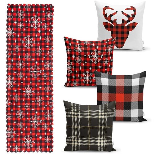 Minimalist Cushion Covers set od 4 božićne jastučnice i gazi&amp;scaron;ta na stolu minimalističke navlake za jastuke pahuljica Slike