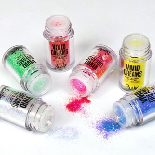 Rude Cosmetics gliter za lice i telo vivid dreams pigmenti Slike