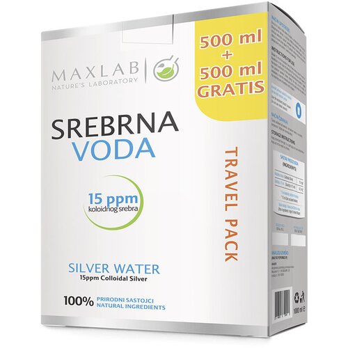 Maxlab srebrna koloidna voda 500ml 1+1 Slike