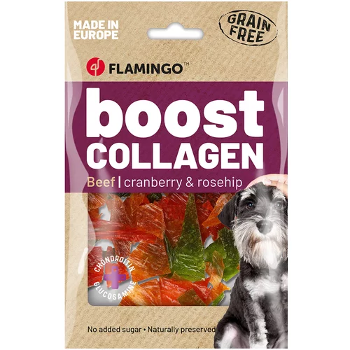 Flamingo Boost Collagen Chips priboljški z govedino - 60 g