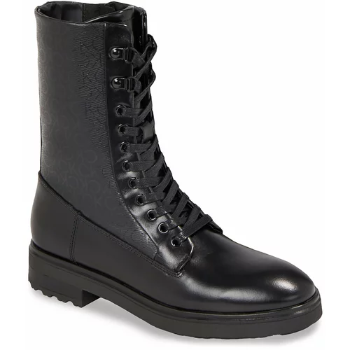 Calvin Klein Pohodni čevlji Cleat Combat Boot - Epi Mono Mix HW0HW01713 Ck Black BEH