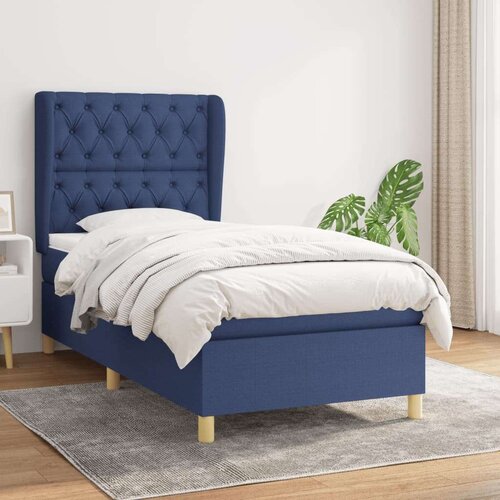  Box spring postelja z vzmetnico modra 80x200 cm blago, (20895214) Slike