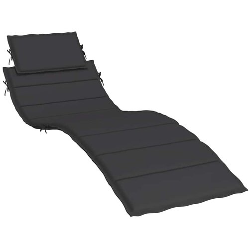  Jastuk za ležaljku crni 186x58x4 cm od tkanine Oxford Slike