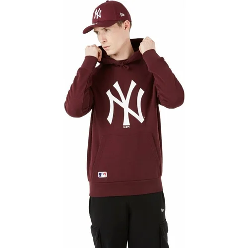 New York Yankees Majica s kapuljačom MLB Seasonal Team Logo Red Wine/White S