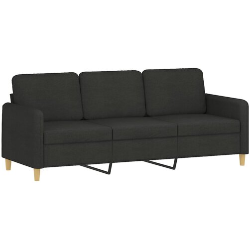  3-dijelni set sofa s jastucima crni od mikrovlakana Slike