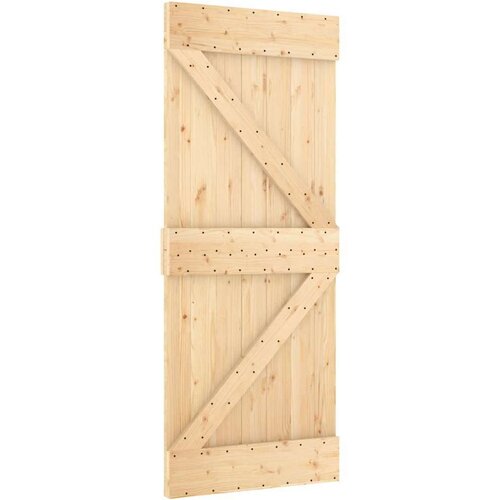 vidaXL Drsna vrata s kompletom vodil 85x210 cm trdna borovina Cene