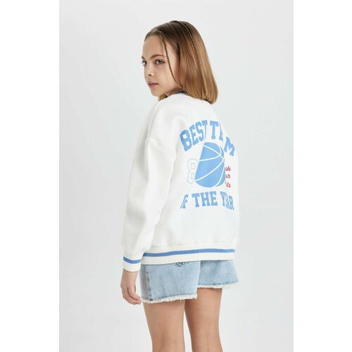 Defacto Girl College Collar Thick Soft Lined Bomber Cardigan Cene