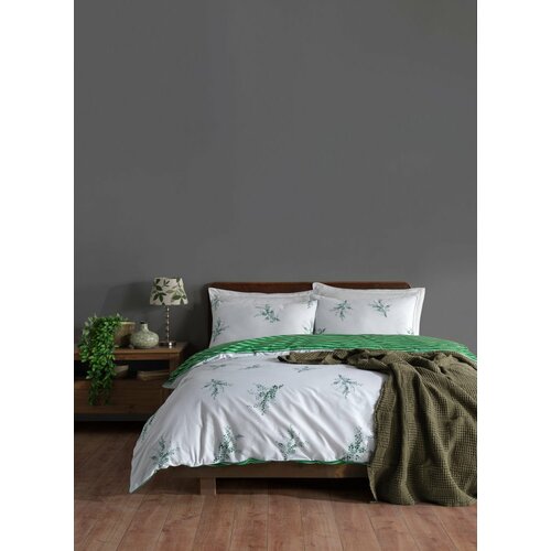 Lessentiel Maison ranforce posteljina meltem, 140x200cm, belo-zelena Slike