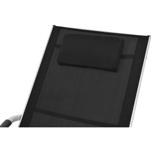  Ležaljka za sunčanje s jastukom od aluminija i tekstilena crna Slike