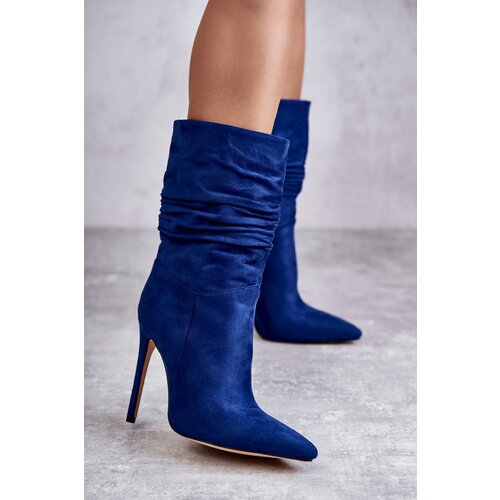 FS1 Women&amp;#039;s Wrinkled Boots Boots Blue Laguna Slike