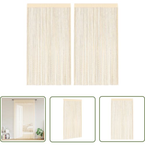  The Living Store Zavese iz nitk 2 kosa 100x250 cm kremne barve - Zavesa Iz Nitk, (21744147) Slike