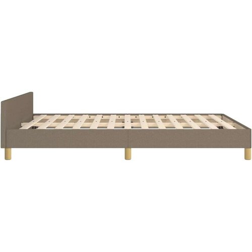  Okvir za krevet s uzglavljem smeđesivi 140x190 cm od tkanine Slike