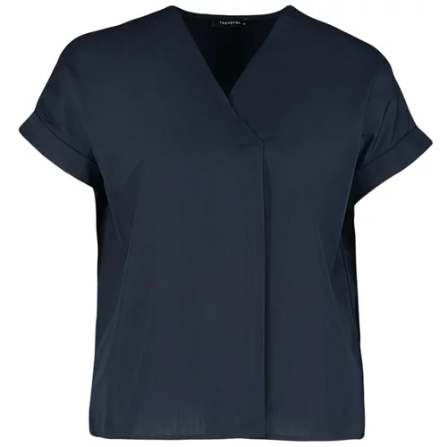 Trendyol Curve Plus Size Blouse - Navy blue - Relaxed fit