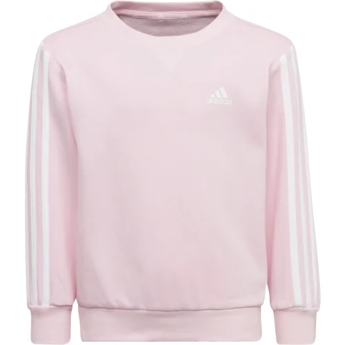 Adidas Dětská mikina Essentials 3-Stripes Crew Neck Clear Pink