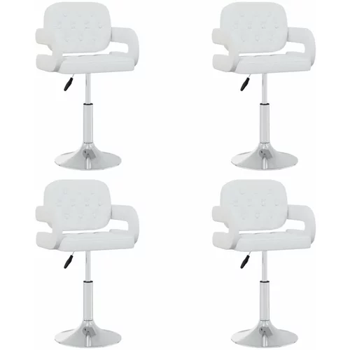  Vrtljivi jedilni stoli 4 kosi belo umetno usnje, (20700687)